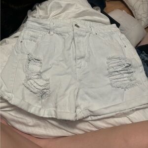 Charlotte Russe jean shorts (white)